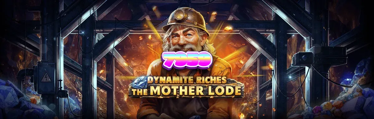 Interface do jogo Dynamite Riches The Mother Lode com rolos de mineração